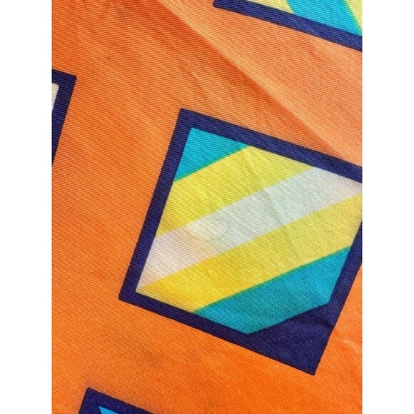 Vintage GIVENCHY Orange Geometric Print Silk Satin 30" x 30" Square Scarf - Picture 11 of 16